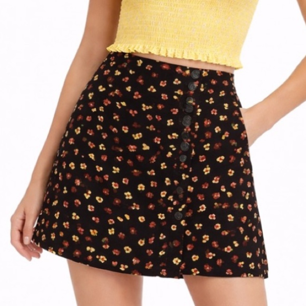 Madewell Side-Button A-Line Mini in Feline Floral